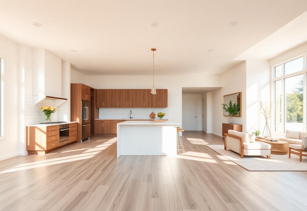 Renovated open-concept interior living space